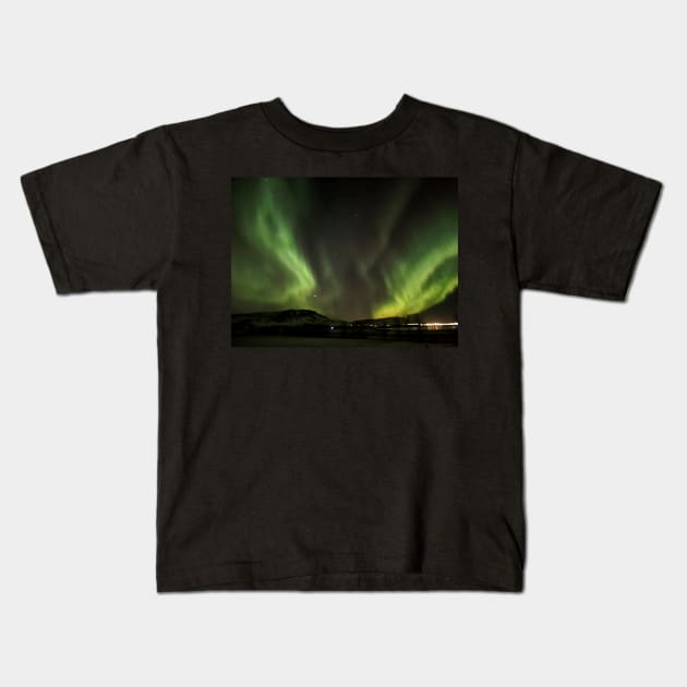 Northern Lights, Aurora Kids T-Shirt by Kate-P-